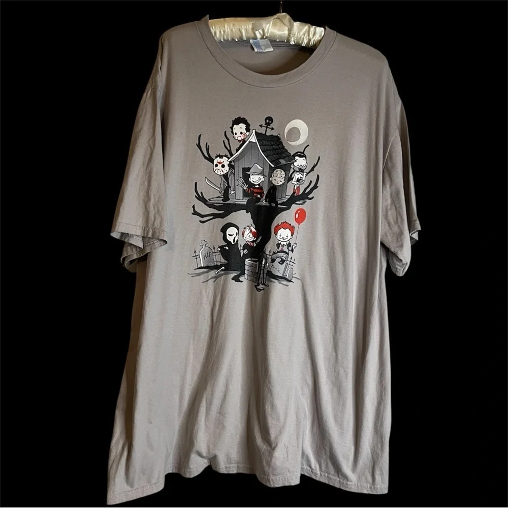 Horror Movie Villain Clubhouse T Shirt Sz 2X Pennywise Freddy Halloween Scream